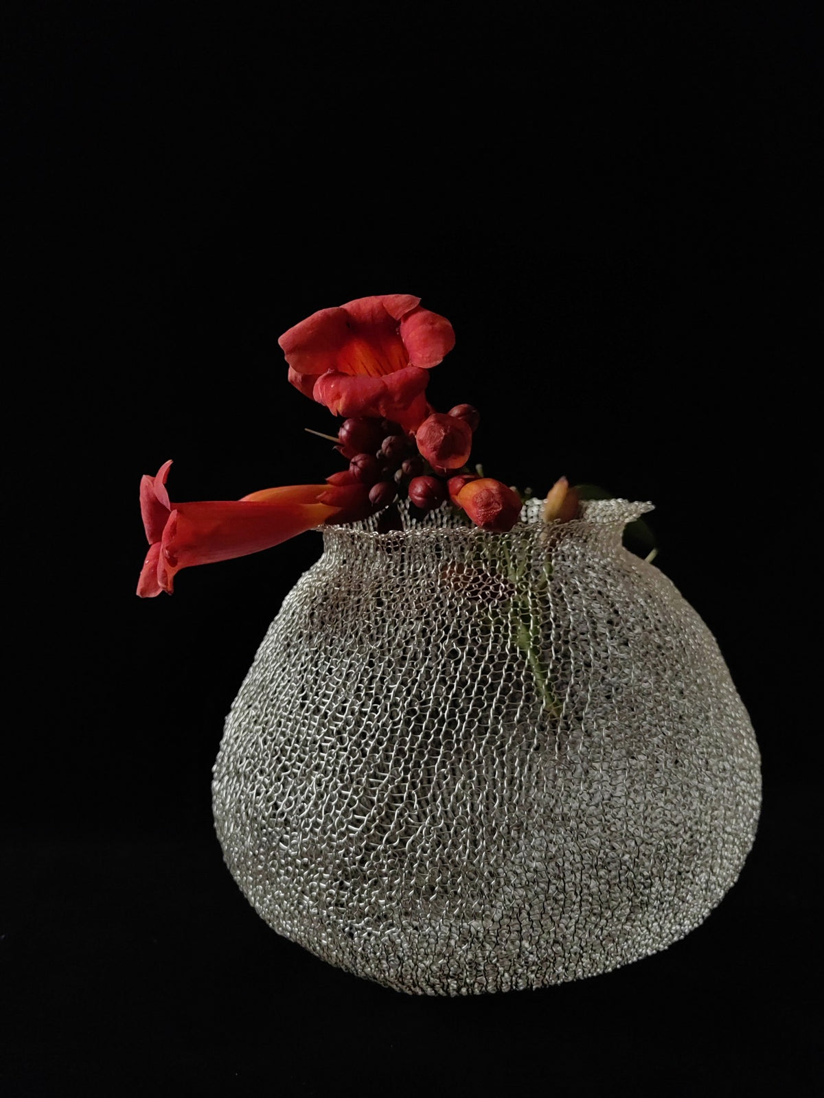 Handmade Wire Crochet Decorative Vase