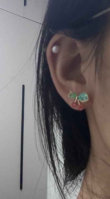 Cherry Intangible Cultural Heritage Shell Inlay Earrings