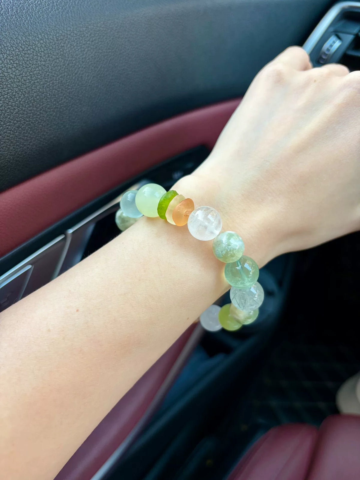 Pulseira de Contas Multigemas Verdes