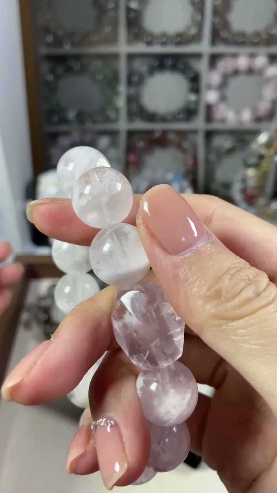 Pink Snowflake Phantom Crystal Bracelet