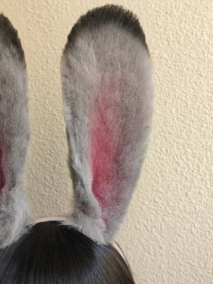 Handmade Judy Hopps Rabbit Ears Headband and Hair Clip Set