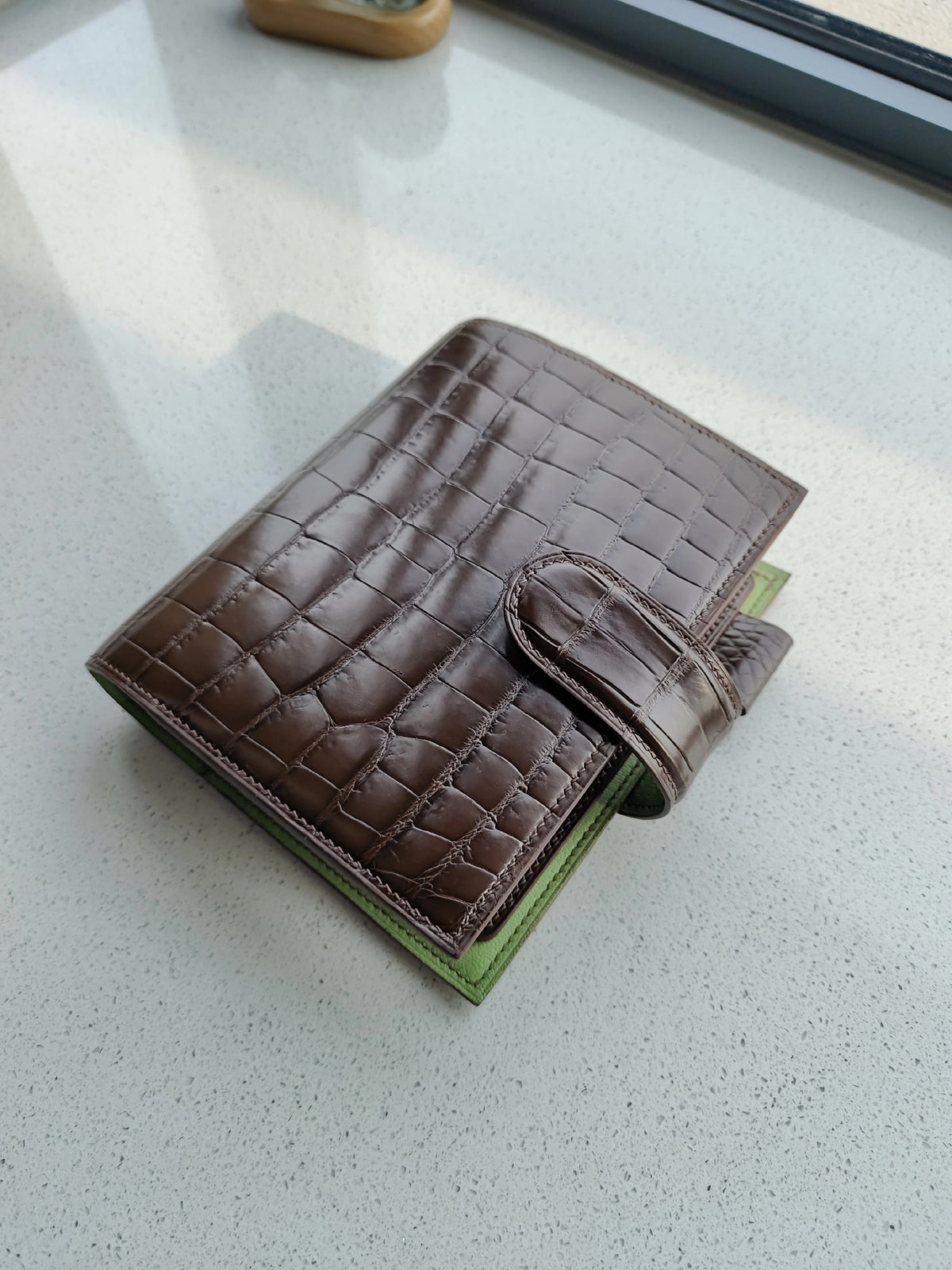 A6 Crocodile Leather Ring Binder Planner