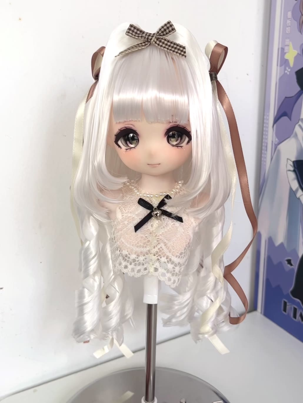 Anime Doll Wig White Silver Twin Tails