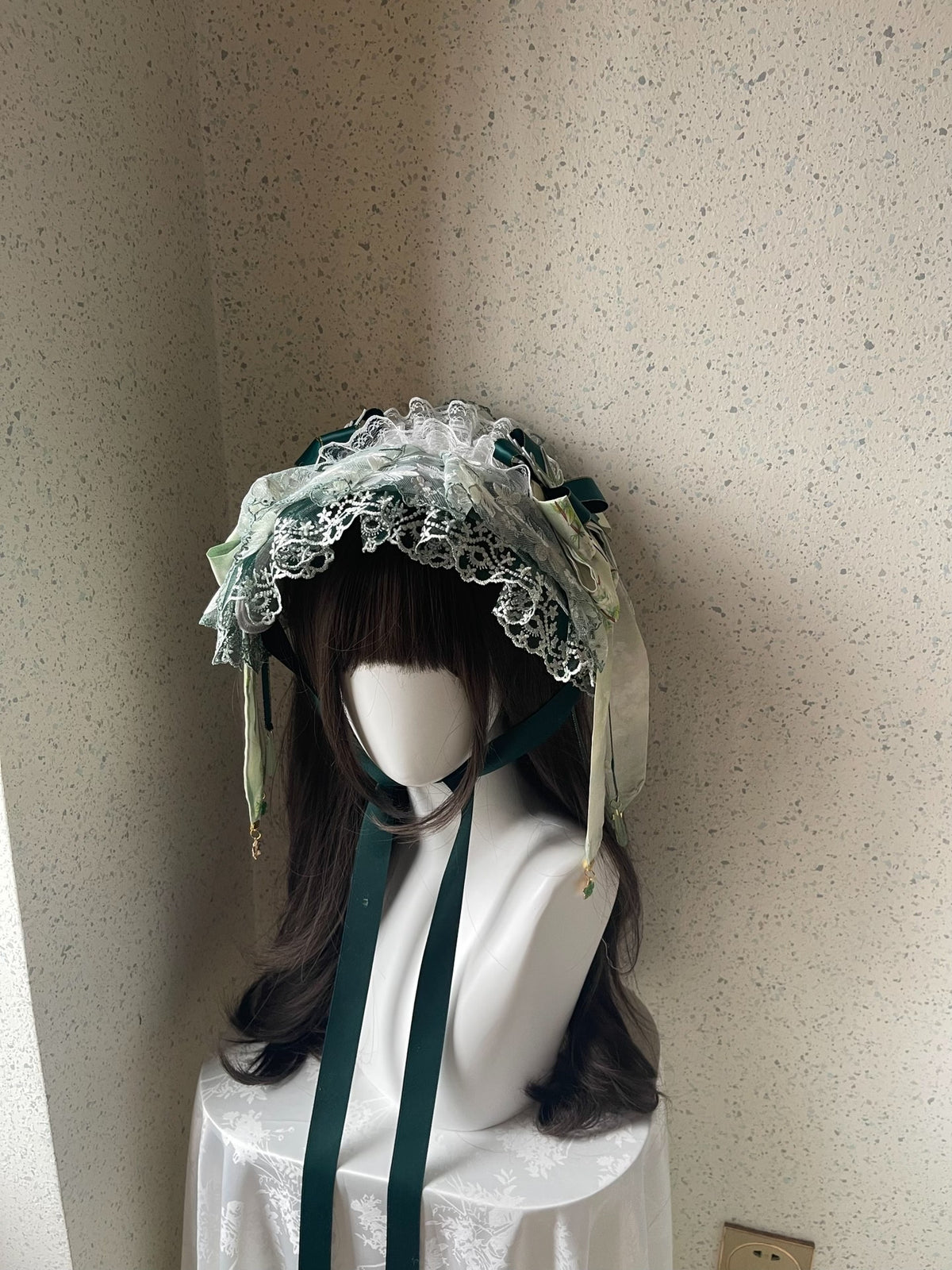 Lolita Green Lace Bow Hair Accessory