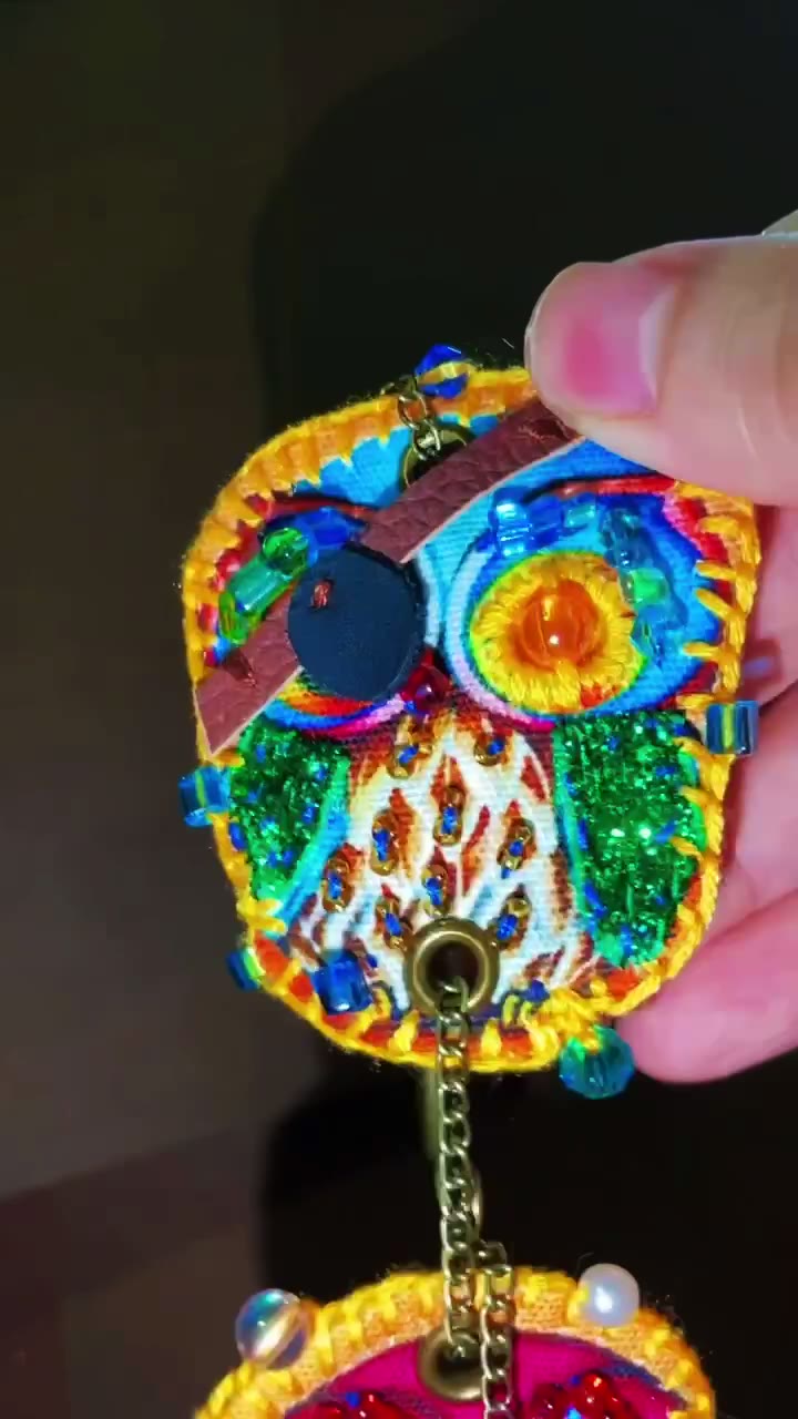 Handmade Owl Felt Keychain Pendant