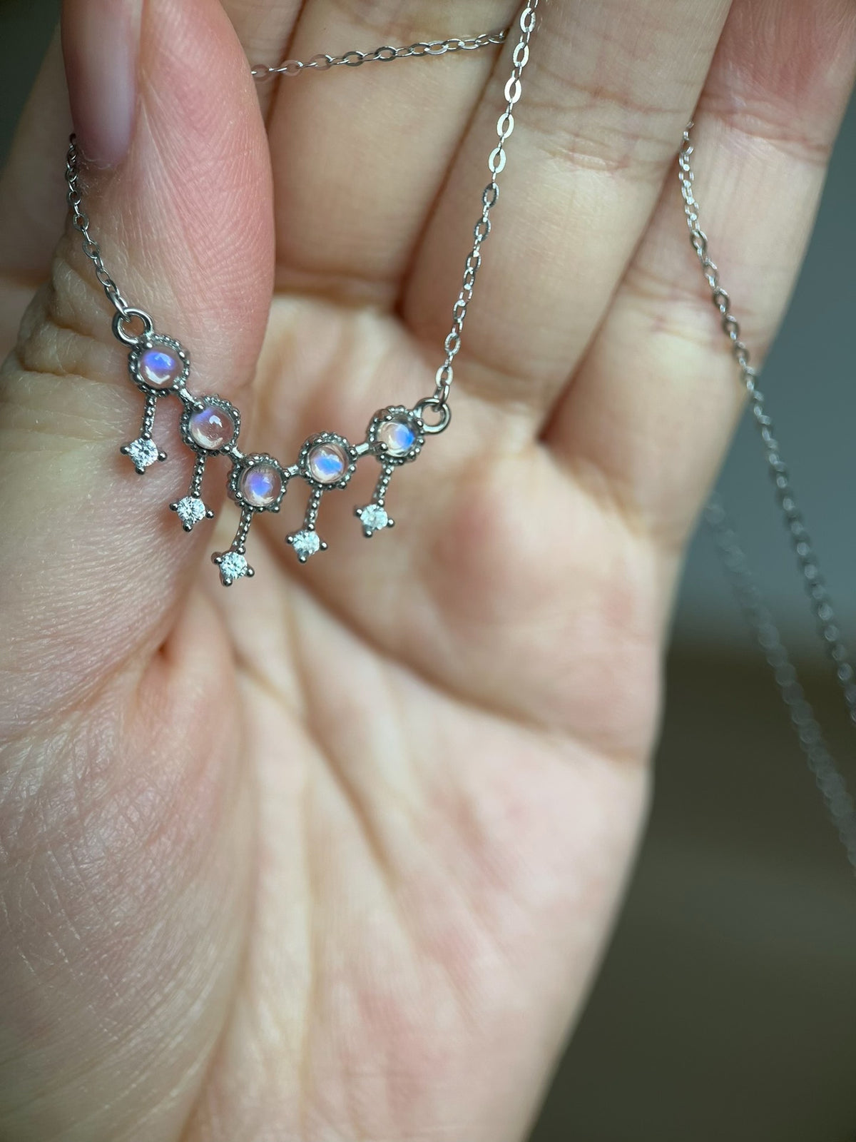 Indian Moonstone S925 Silver Necklace