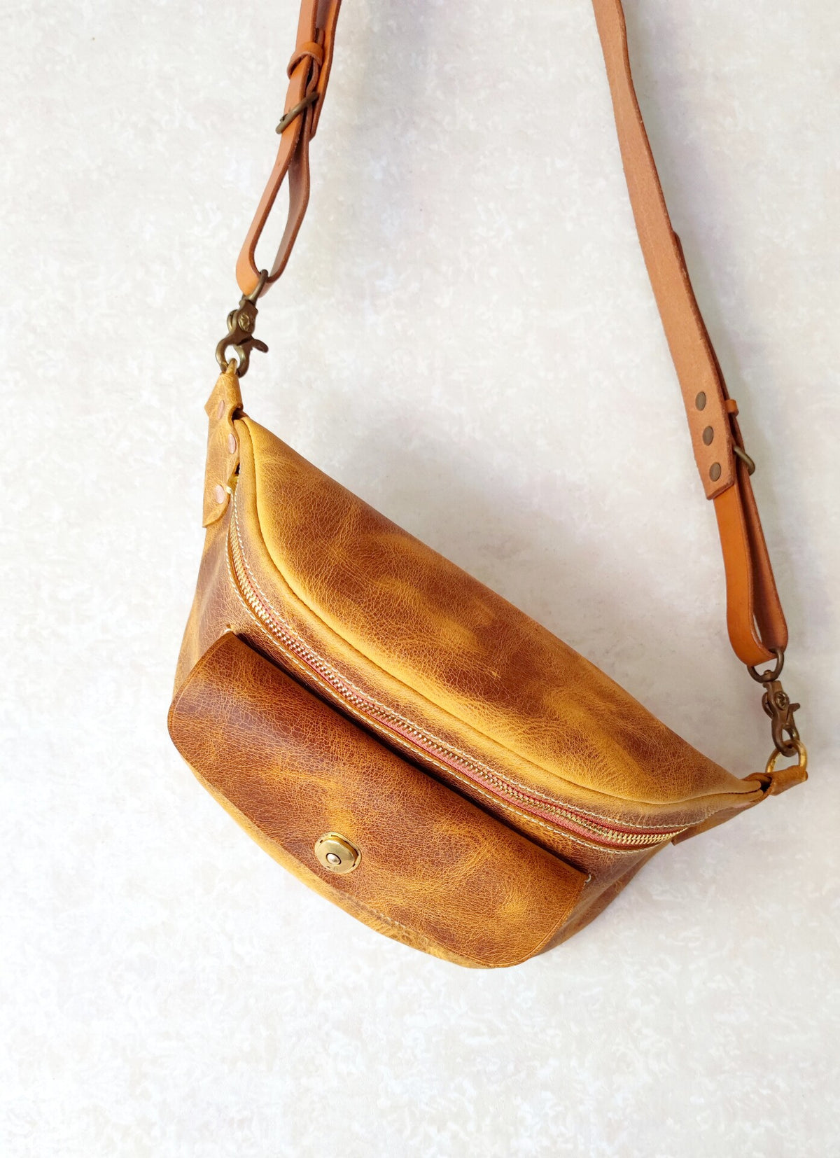 Handcrafted Leather Waist Chest Crossbody Bag