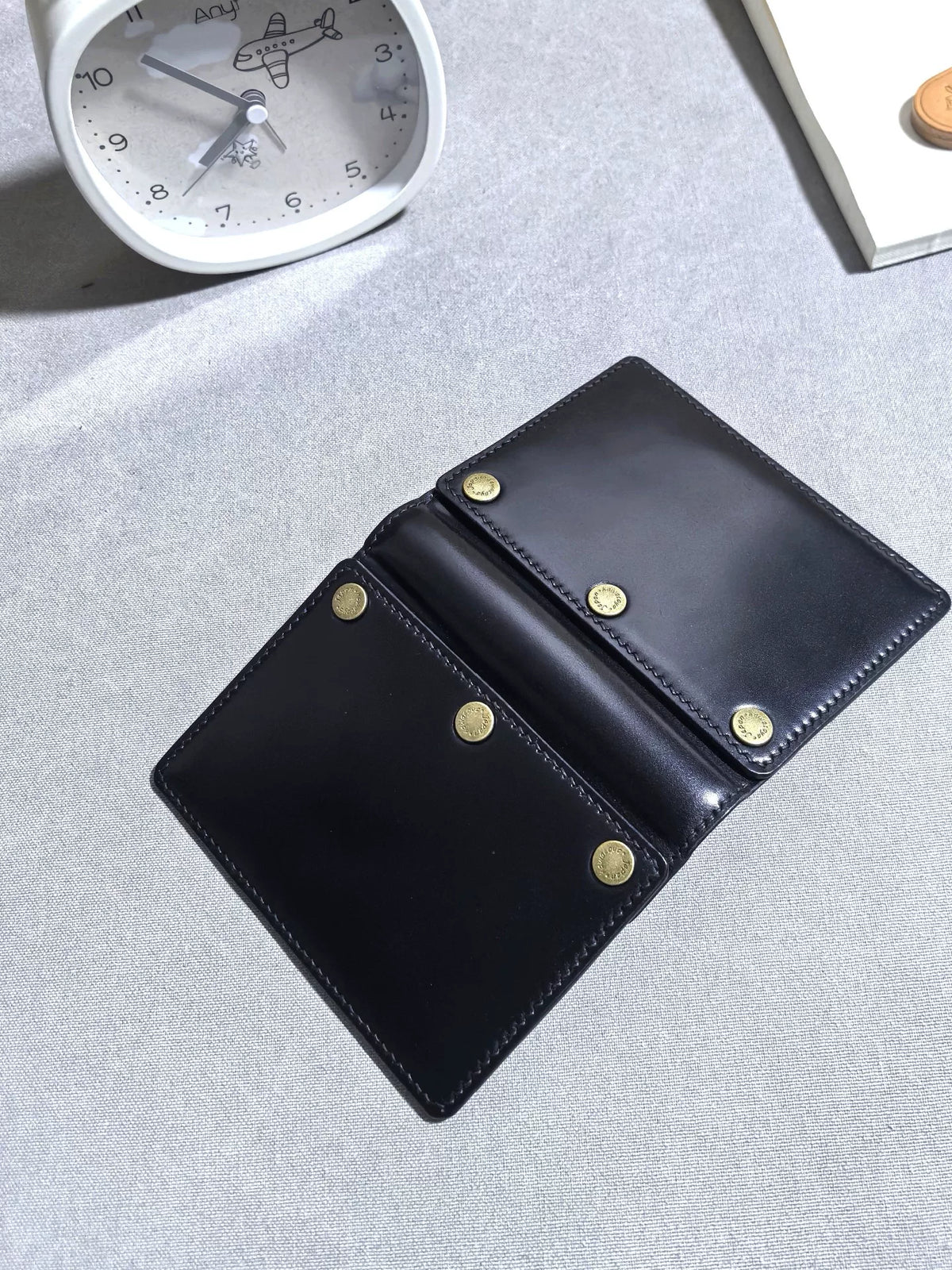 A8M5 Loose Leaf Notebook Black Horse Leather