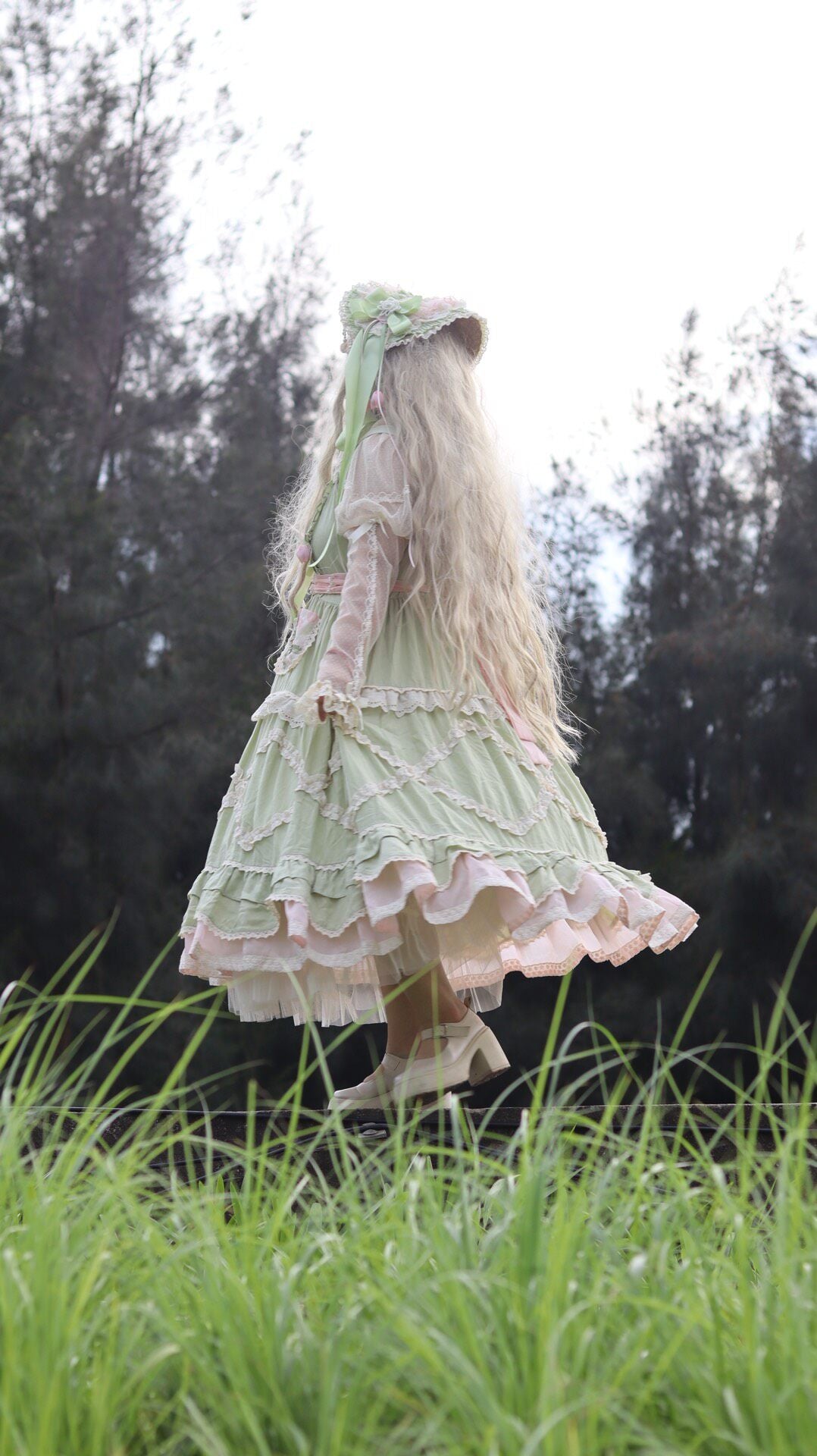 Lolita Bonnet Hat with Pearl Fringe