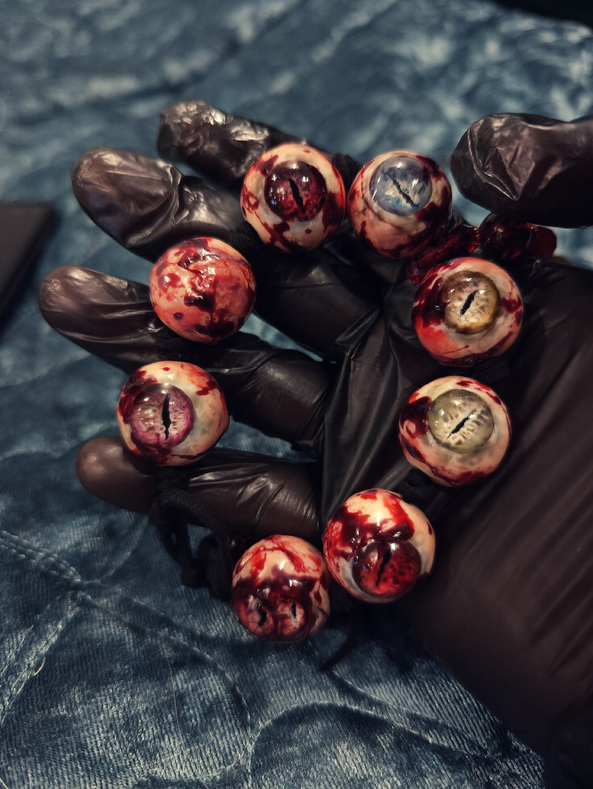 Cthulhu Eyeball Resin Bead Bracelet