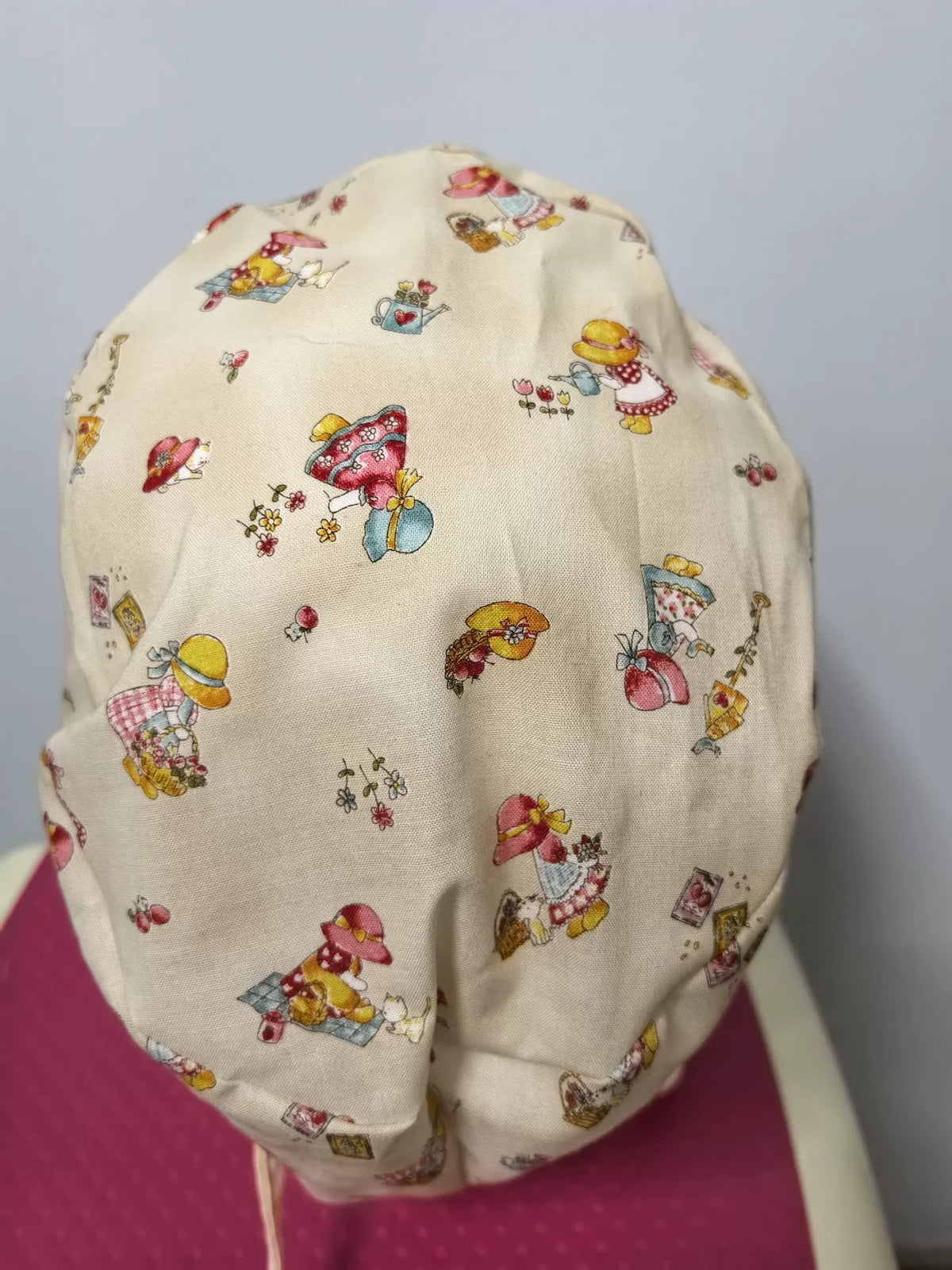 Baumwoll-OP-Haube mit elastischem Rücken und Bändern