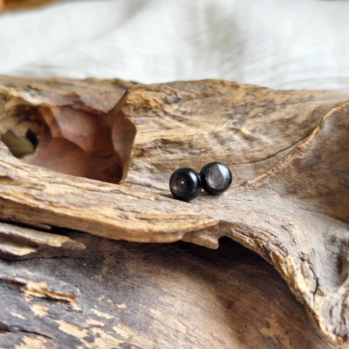 Goldstone Round Stud Earrings Pure Silver