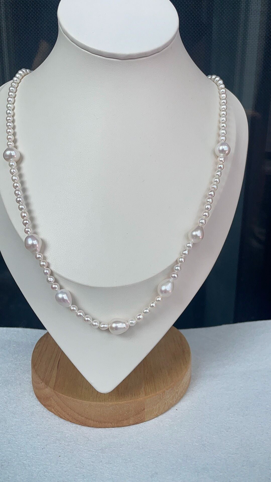 Collier sautoir en perles d'eau douce 60 cm