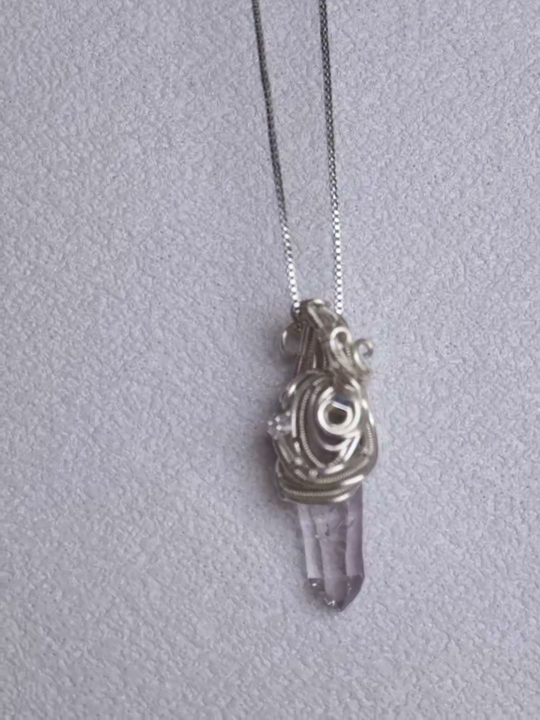 Natural Croiz Crystal Wire Wrapped Necklace