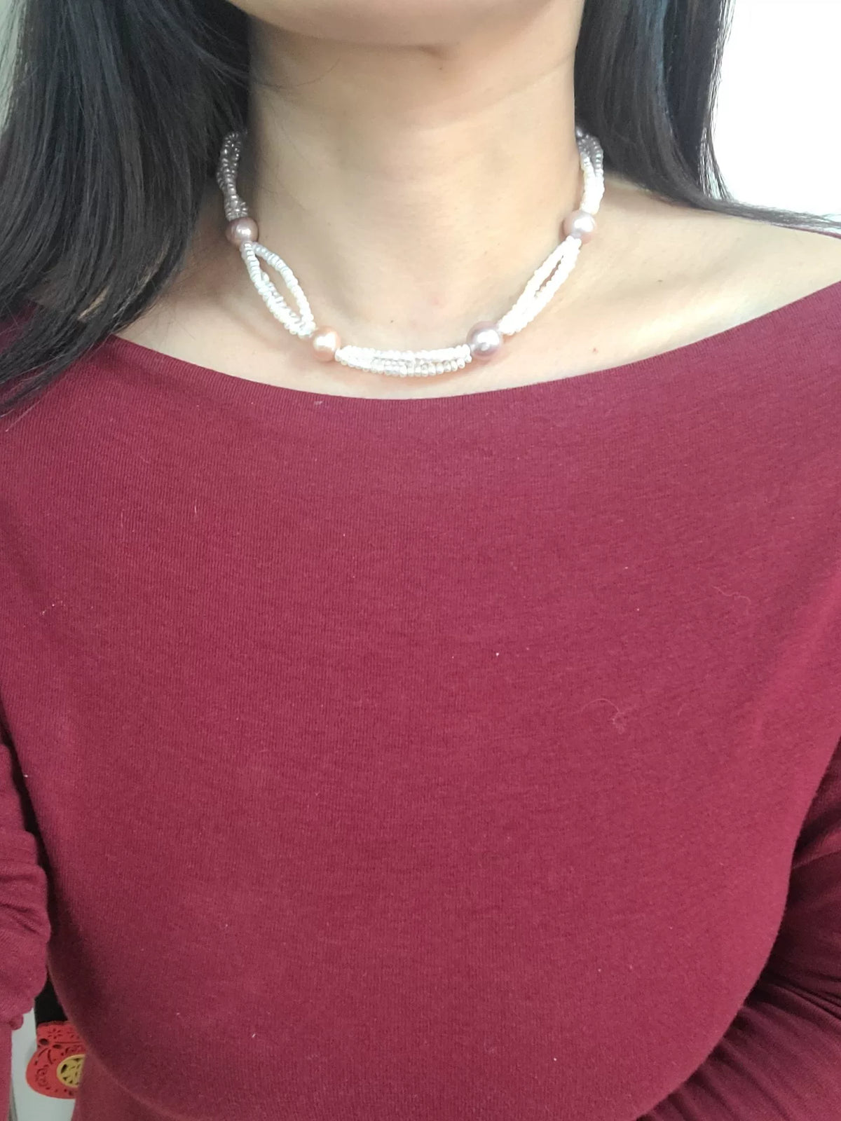 Set collana e bracciale in perle d'acqua dolce