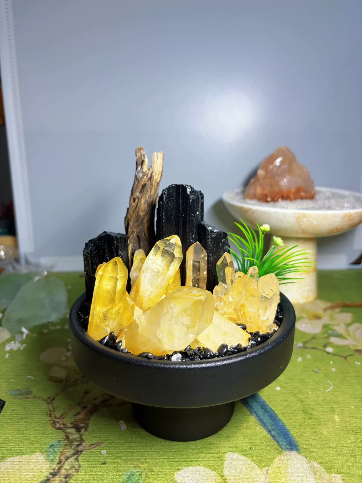 Crystal Landscape Ornament Black Tourmaline Quartz