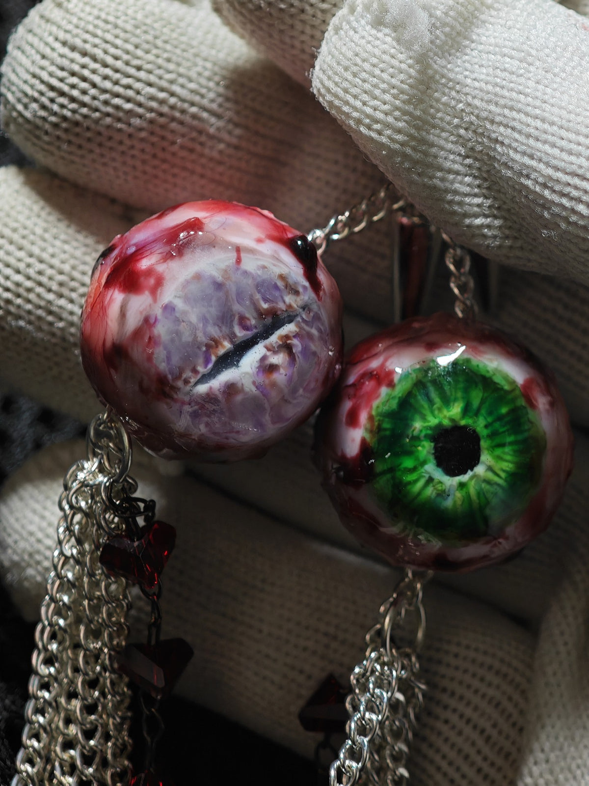 Resin Eyeball Keychain Horror Cosplay Charm