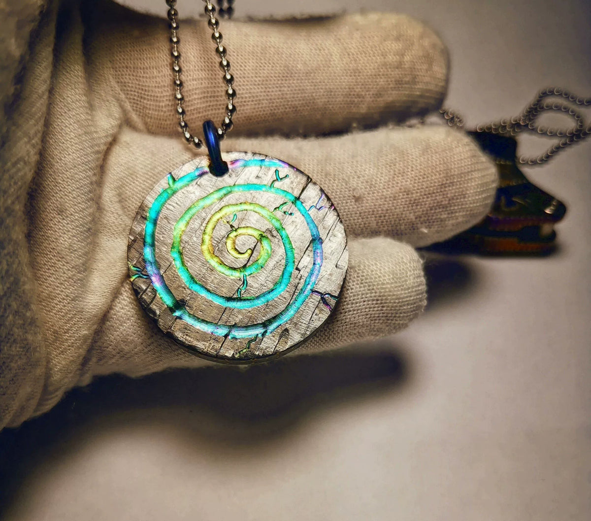 Pure Titanium Double Sided Round Pendant