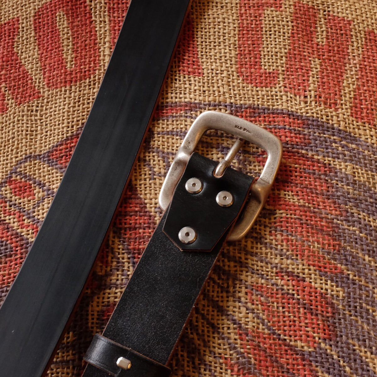 Heavy Duty Leather Belt with Silver Buckle