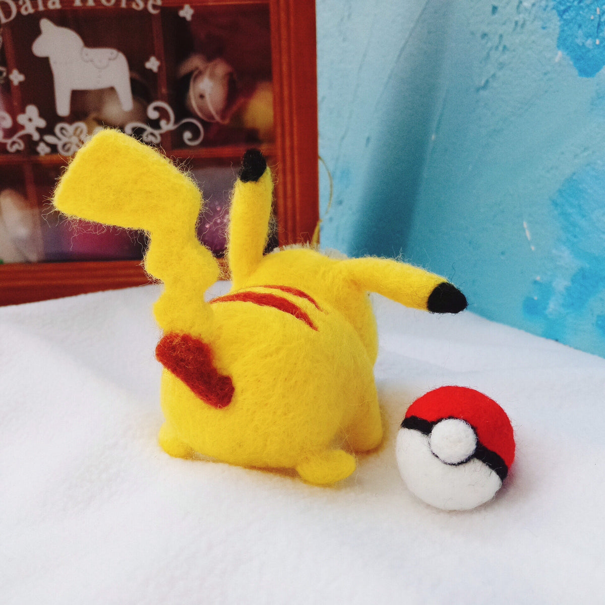 Needle-Felted Hedgehog Pikachu Plush Toy