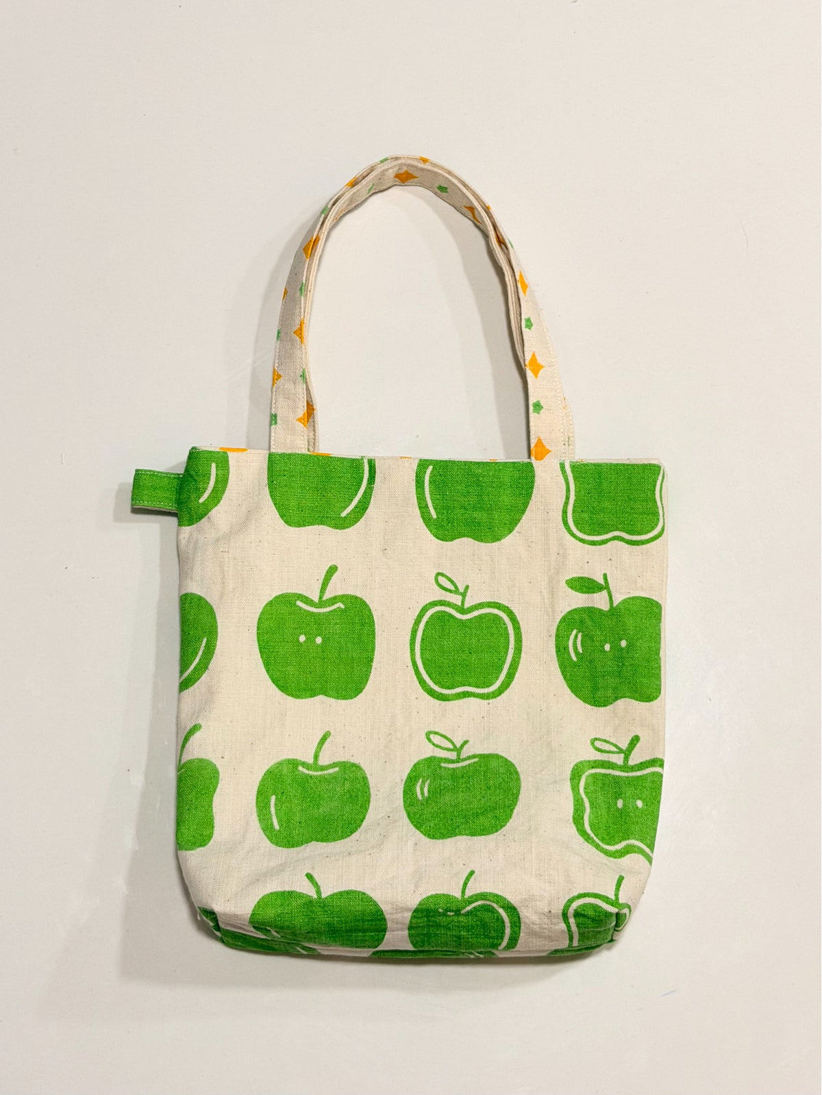 Green Apple Print Cotton Tote Bag