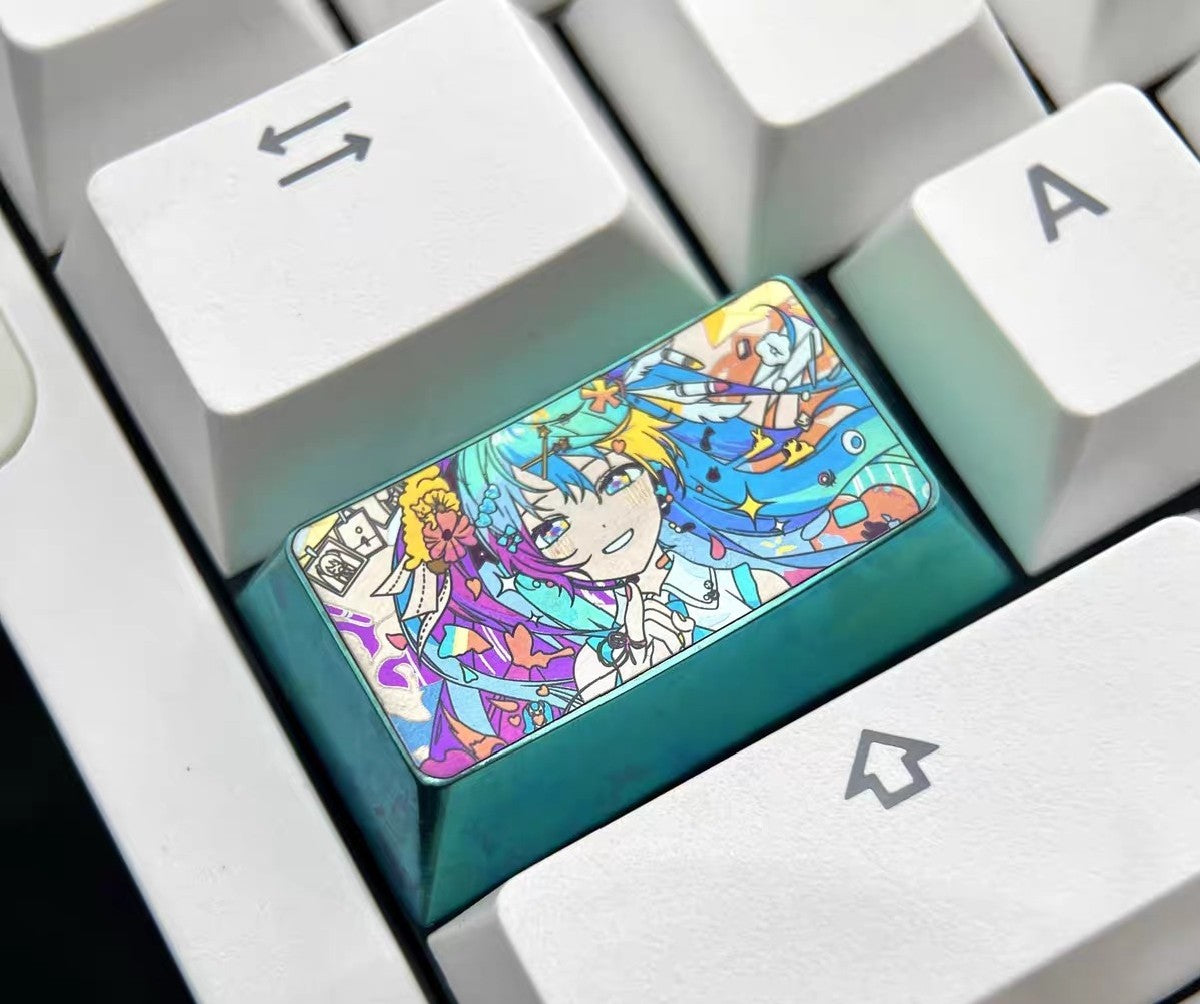 Hatsune Miku Titanium Alloy Metal Keycap 1.75U