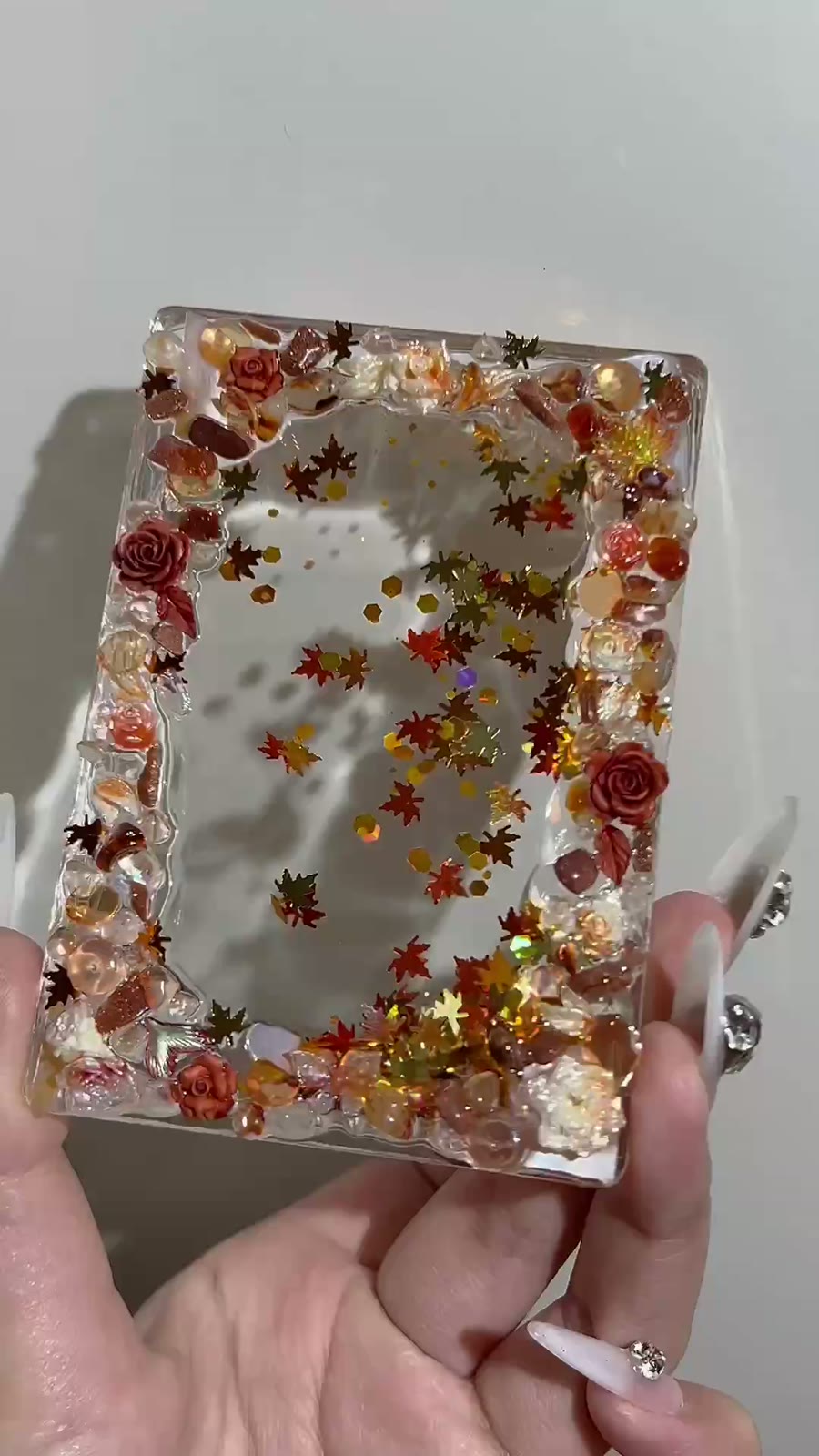 Porte-cartes Automne avec confettis holographiques
