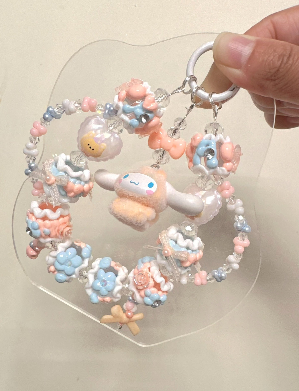 Sanrio Plush Beaded Phone Charm Keychain
