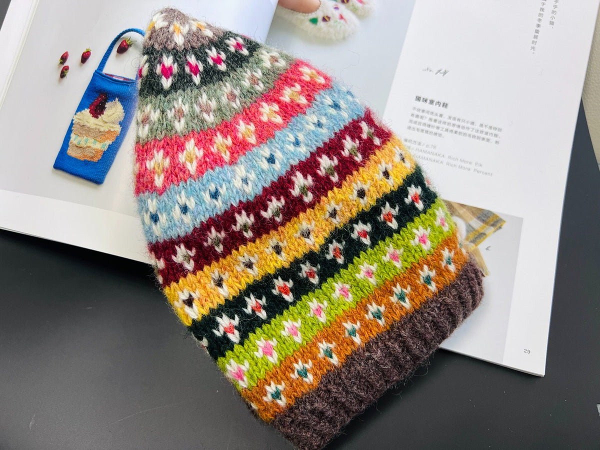 Shetland Wool Fair Isle Knit Hat
