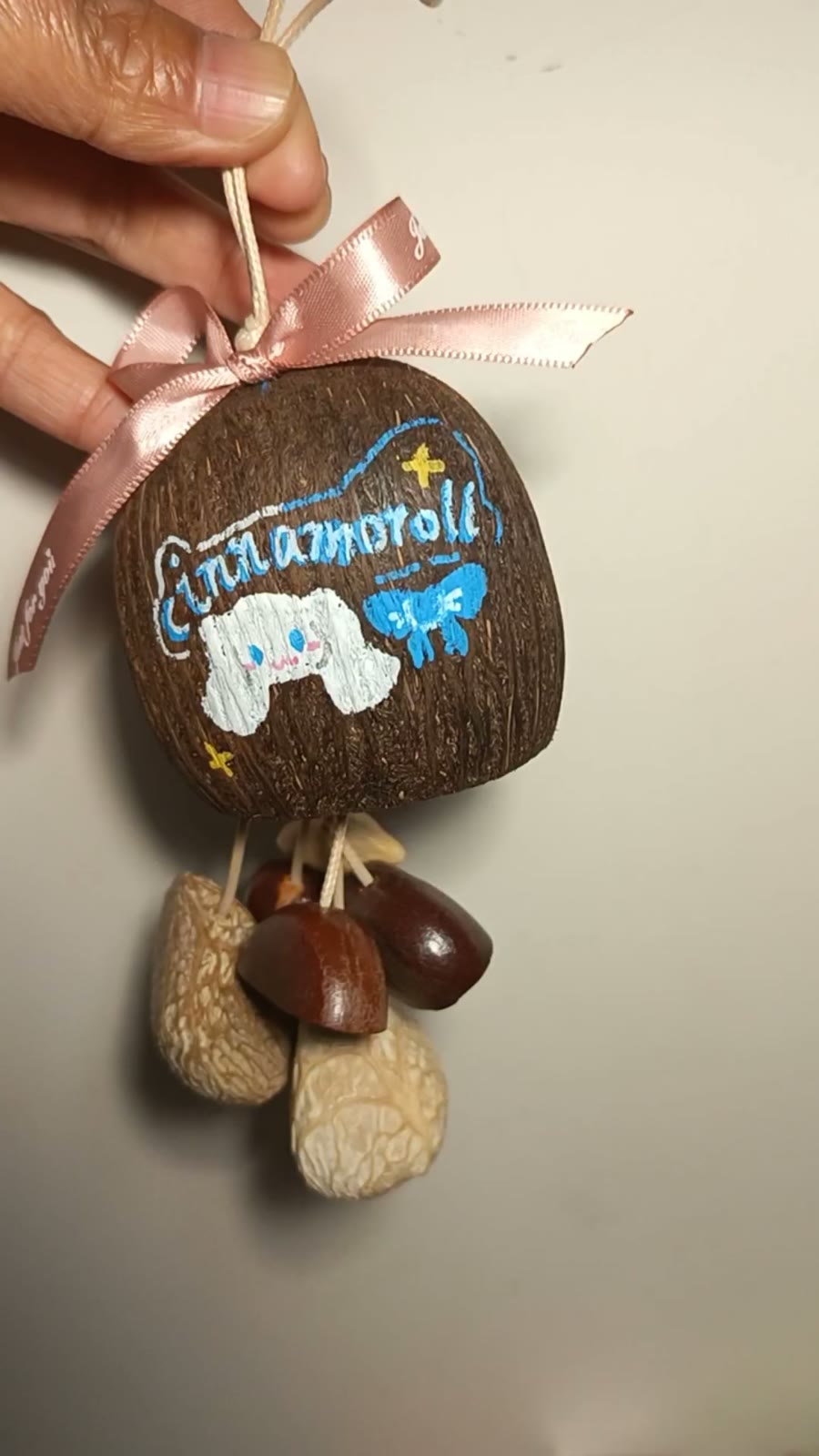 Hand Painted Coconut Shell Wind Chime Pendant