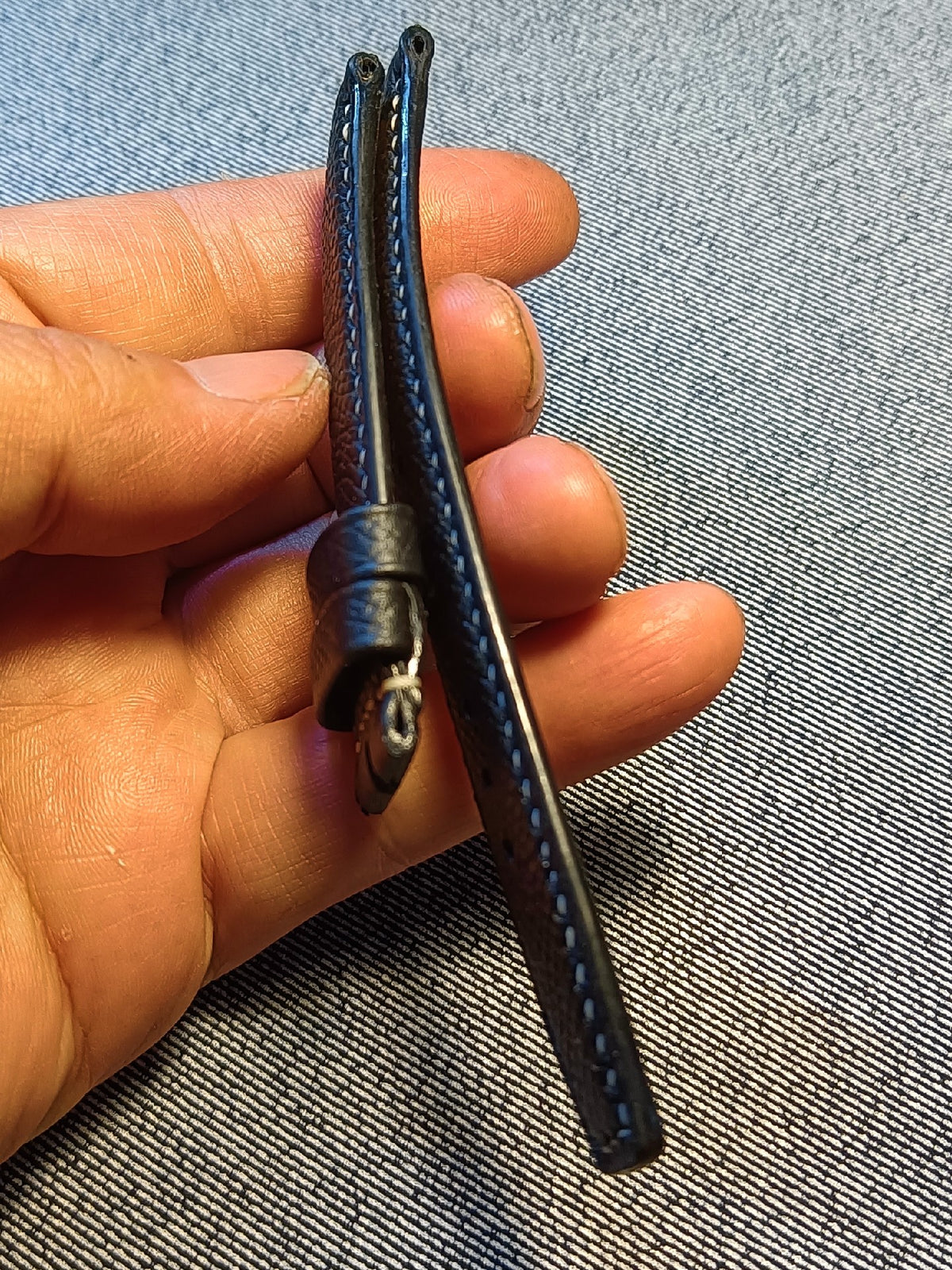 Black Epsom Leather Watch Strap 18mm