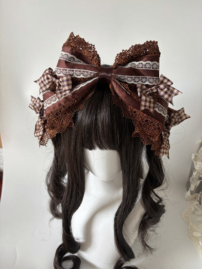 Chocolate Brown Rabbit Ear Bow Lolita Headband