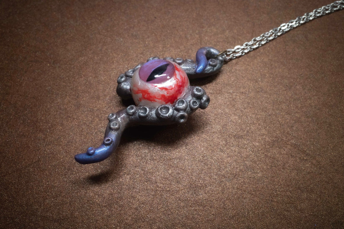 Cthulhu Tentacle Eye Pendant Necklace