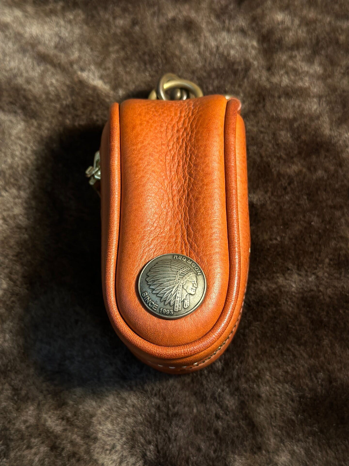 Italian Leather Key Pouch with Rolled Edges