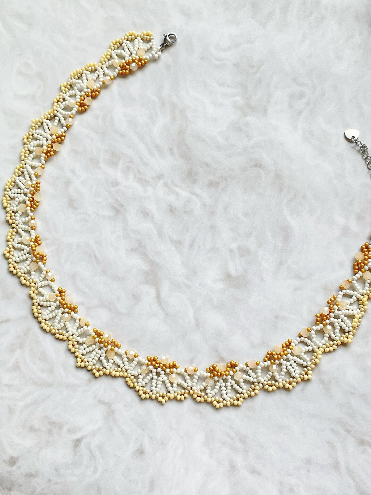Handmade Lace Collar Beaded Necklace