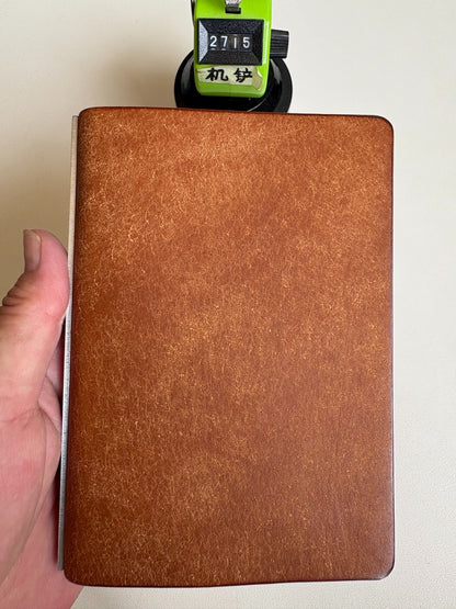 A7 Pueblo Leather Ring-Bound Notebook Cover with Silver Metal Rings