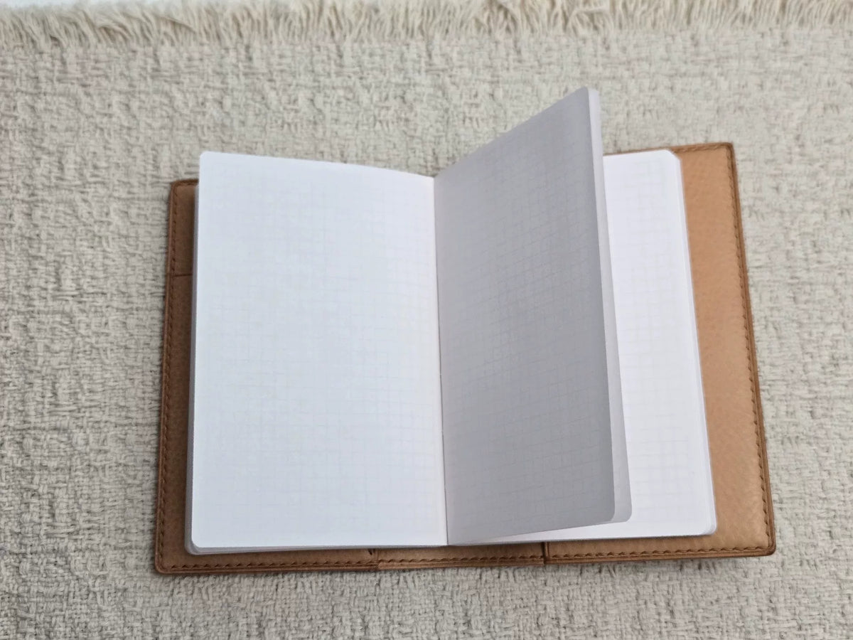 B7 Dubbelklap Journalhoes in natuurlijk leer