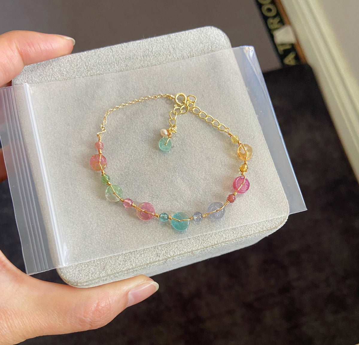 Pulsera Arcoíris Artesanal de Turmalina