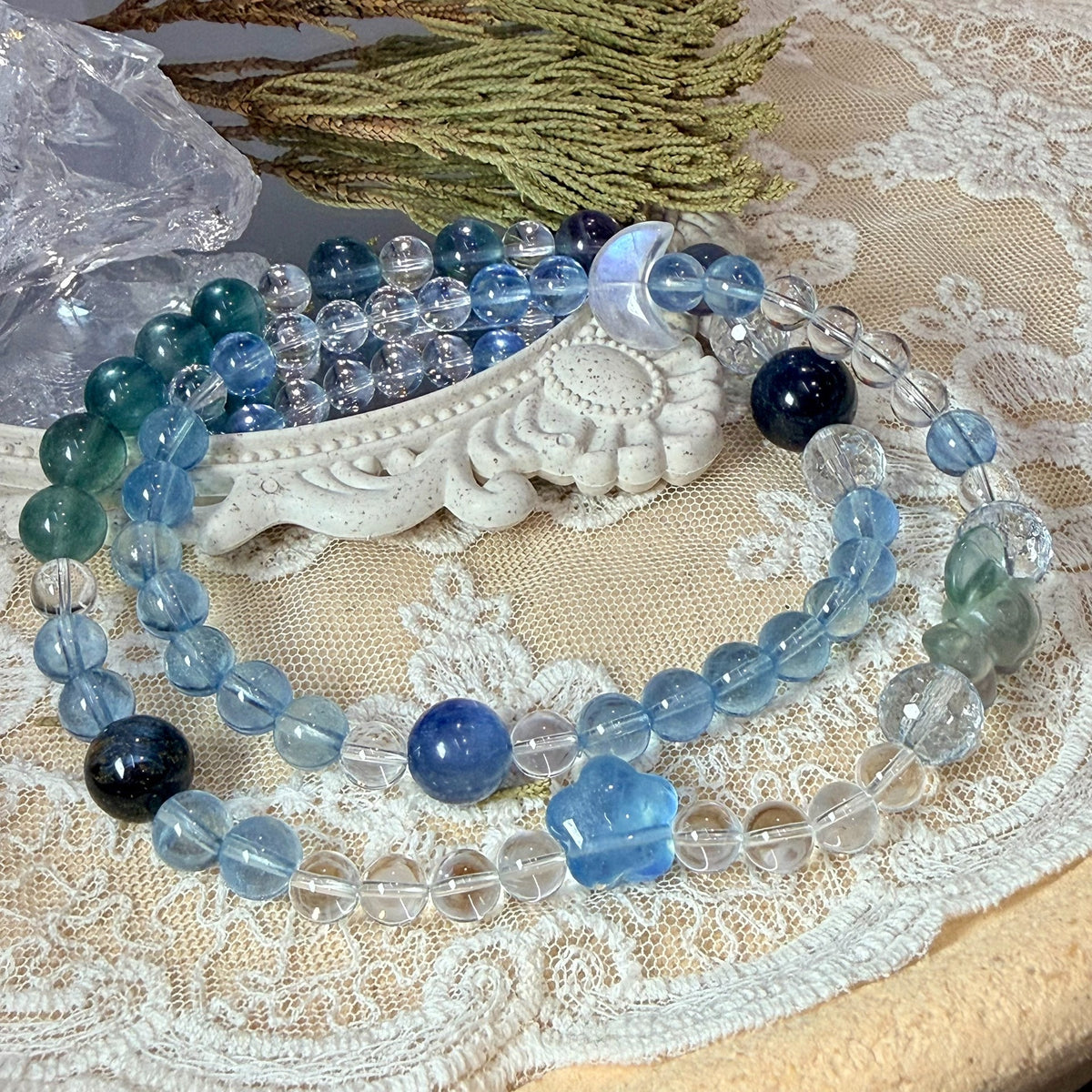 Aquamari Multi Wrap Ketting Armband