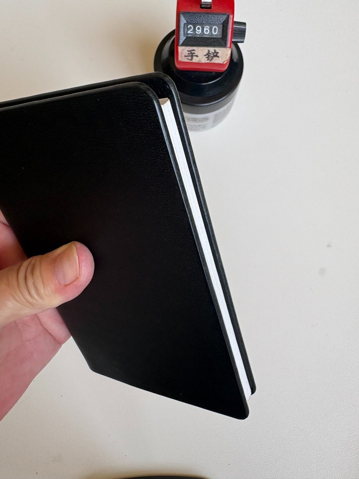A7 Six-Ring Binder Cover Black Buttero Leather