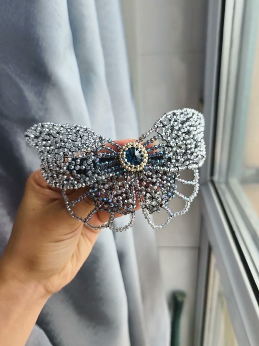 Crystal Butterfly Bow Hair Clip