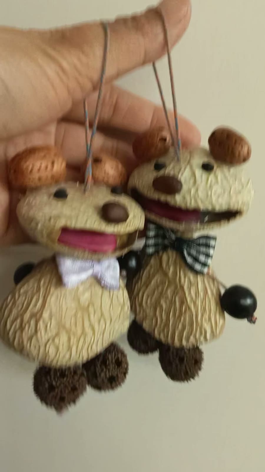 Handmade Bear Shell Rattle Ornament