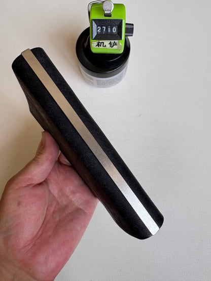 Black Leather Square Loose-Leaf Notebook with Silver Ring Binding