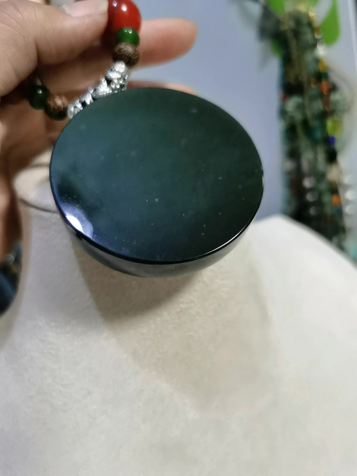 Natural Hetian Jade Long Pendant Necklace