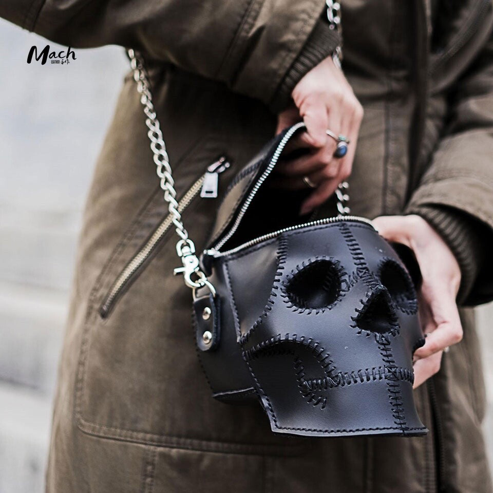 Skull Leather Shoulder Bag Crossbody