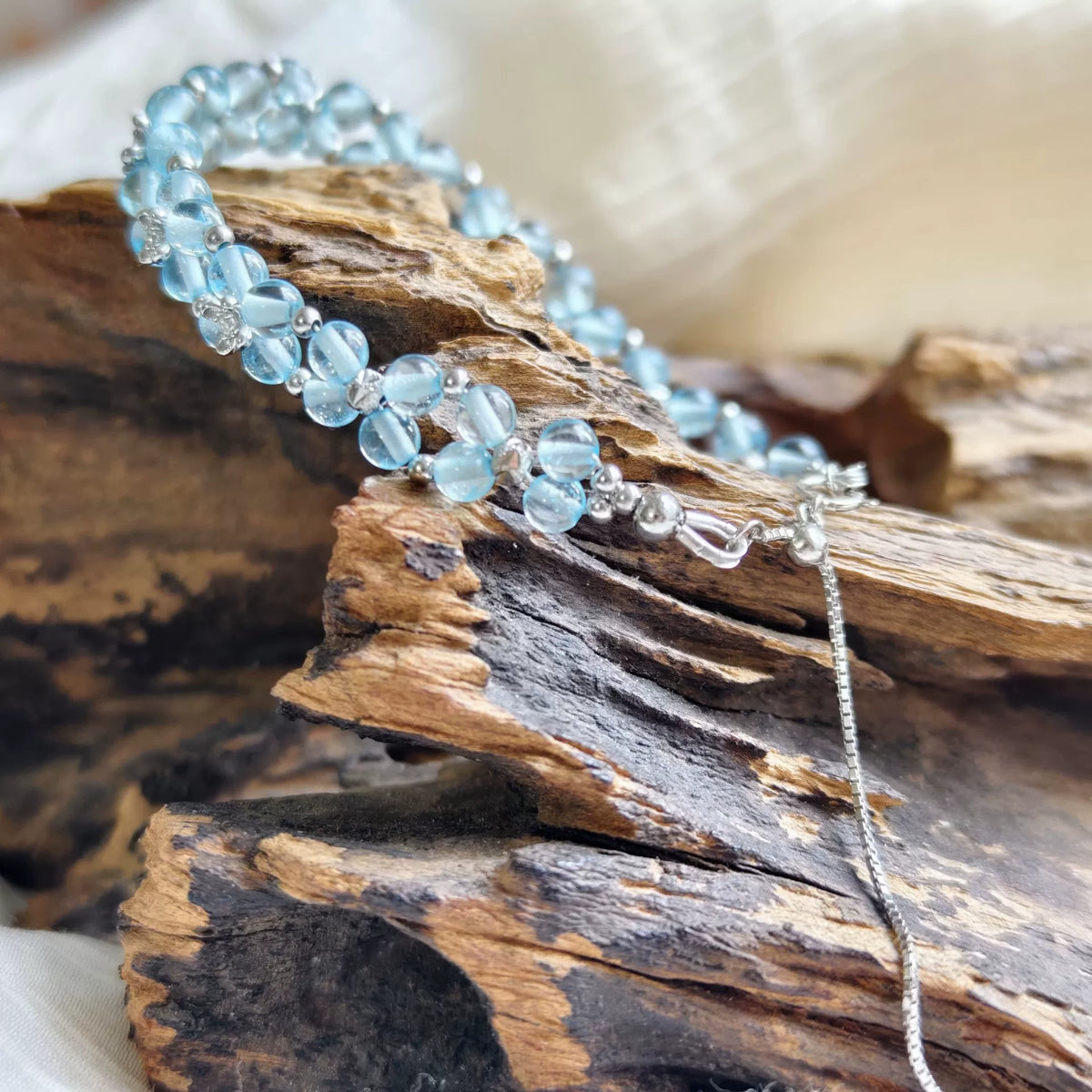 Light Blue Topaz Sterling Silver Bracelet