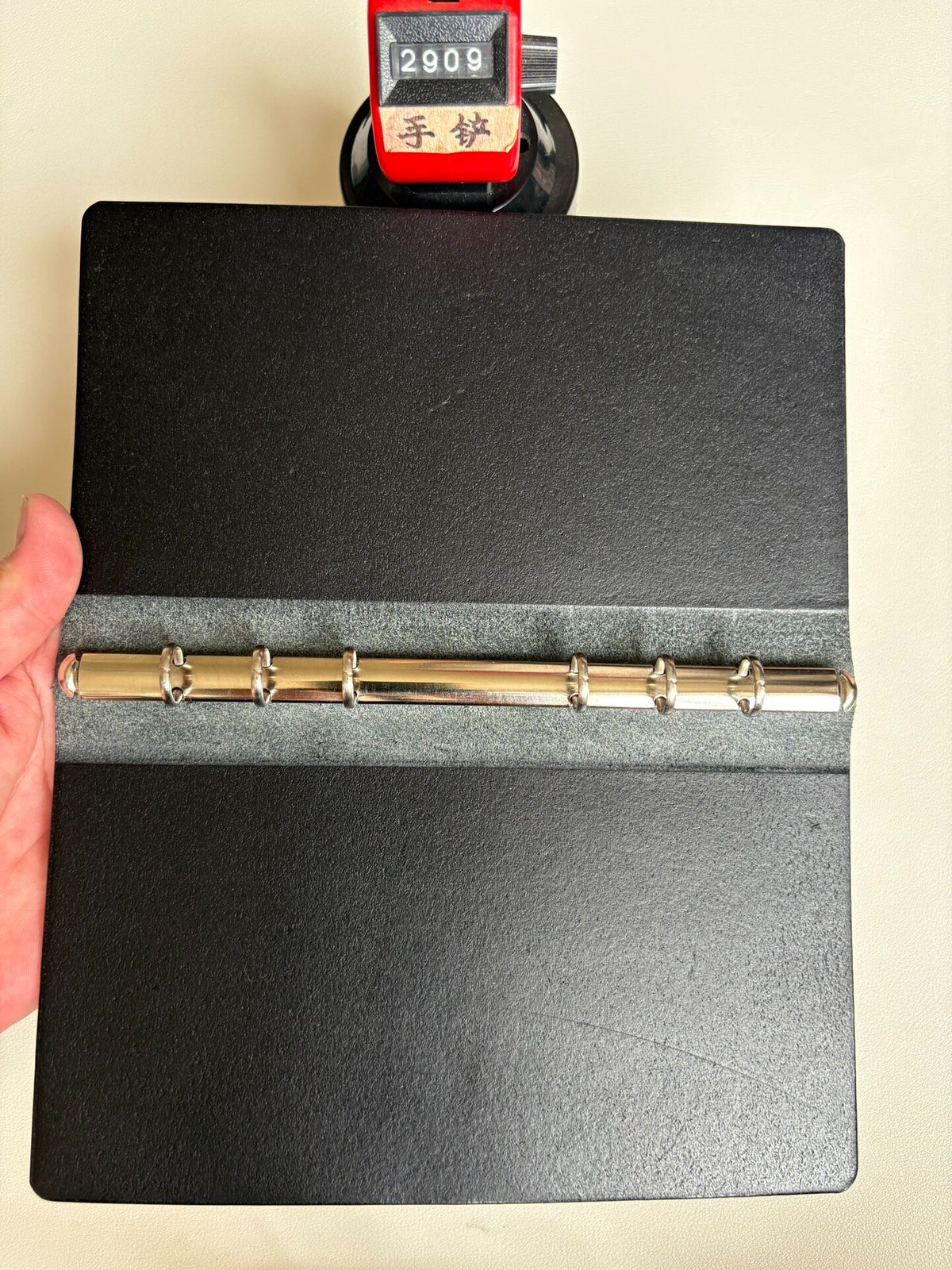 Black A6 Leather Binder Six Rings
