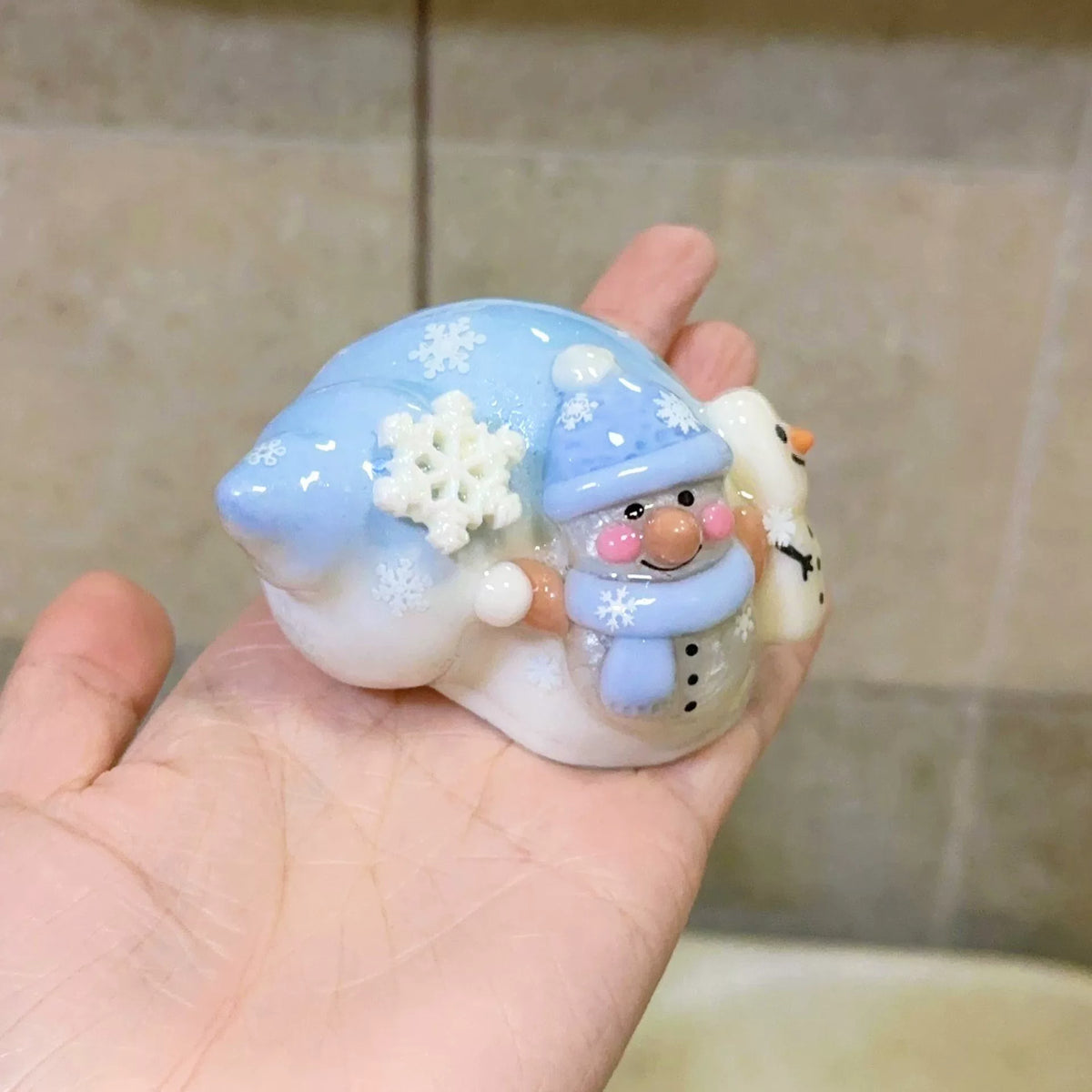 Hermit Crab Replacement Shell Snowman Design