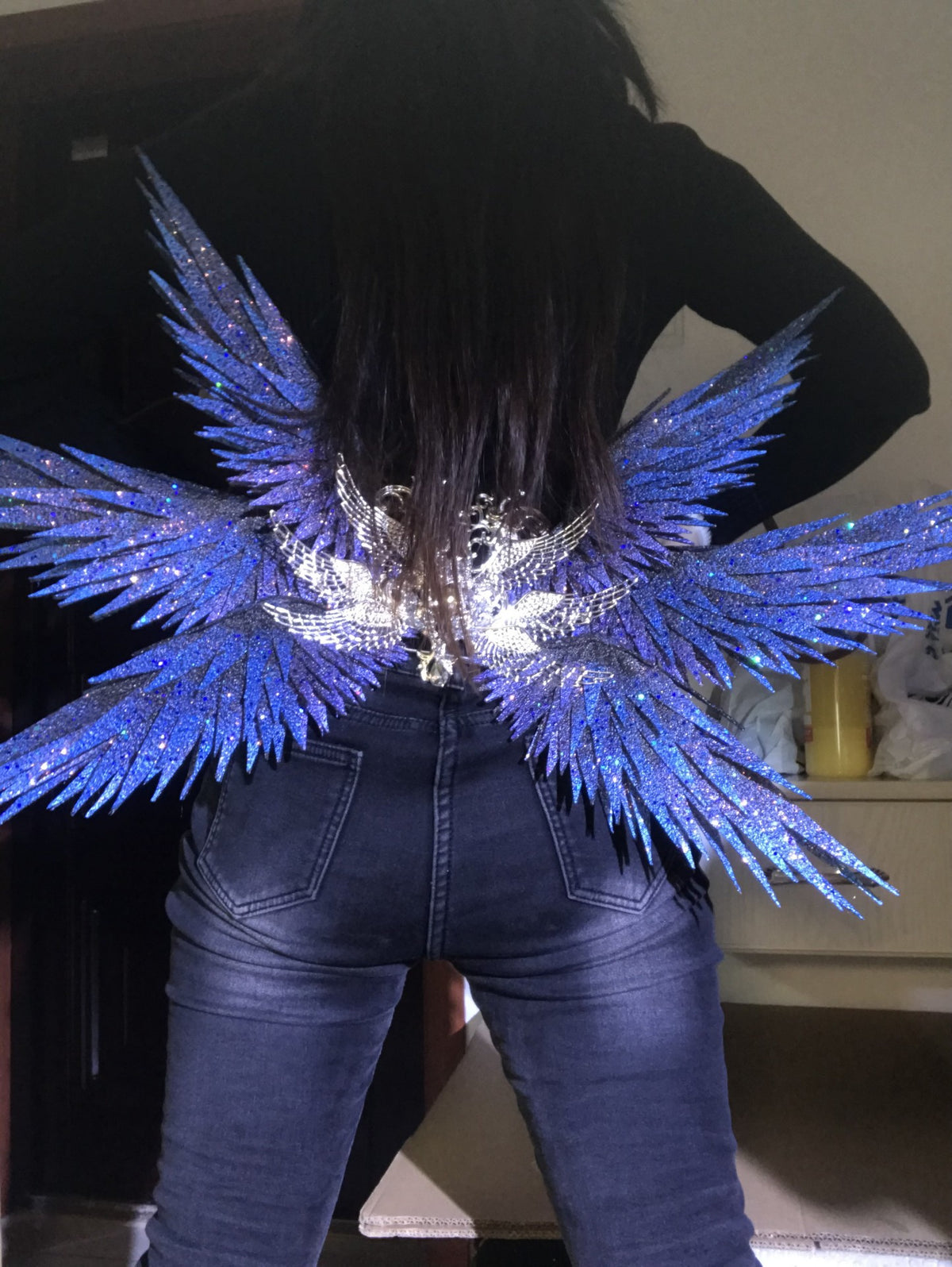 Blue Purple Gradient Six-Wing Waist Back Ornament