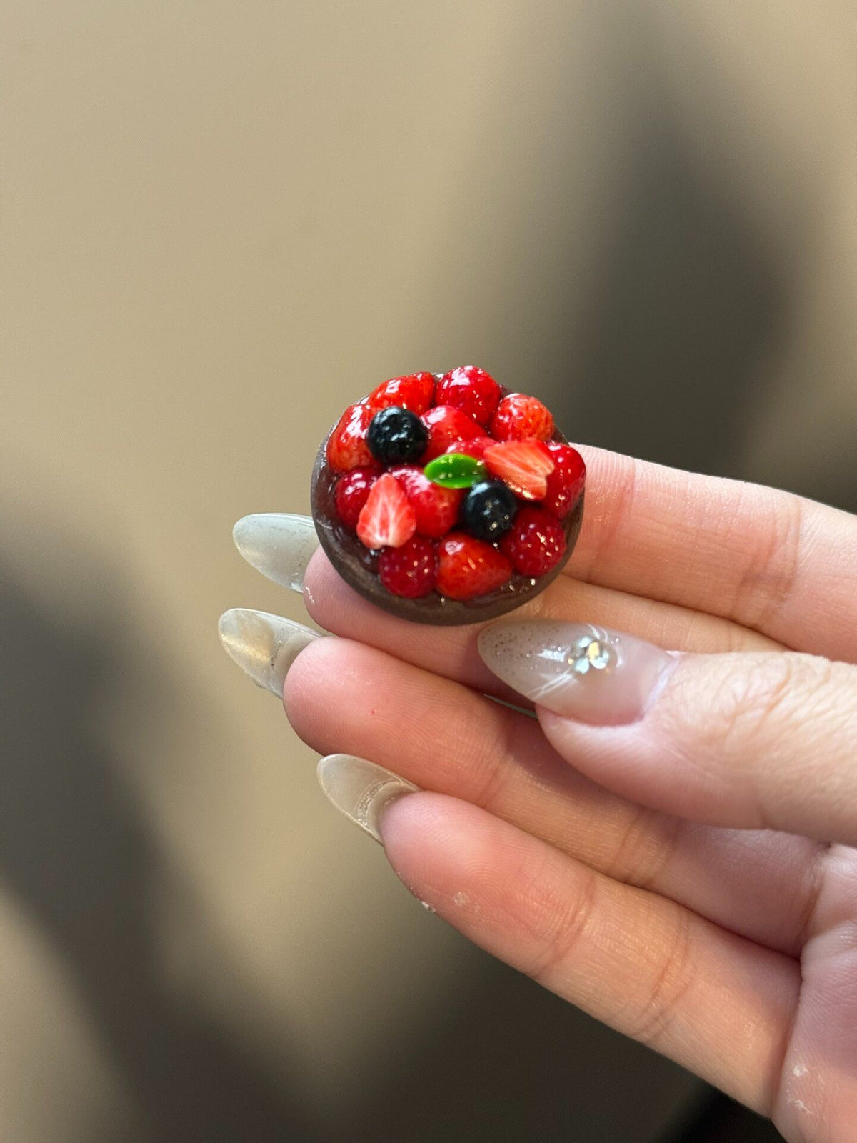 Clay Berry Fruit Pie Miniature Pendant